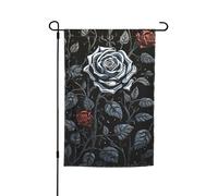 Drapeau de jardin 30,5 x 45,7 cm, double face pour le printemps et l'été, bannière de cour rose, gothique, petit drapeau saisonnier pour les vacances, décoration extérieure