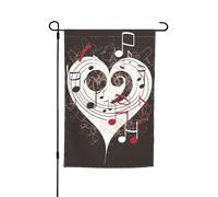 Drapeau de jardin 30,5 x 45,7 cm, double face pour le printemps et l'été, bannière de cour, symboles musicaux, petit drapeau saisonnier, vacances, décoration extérieure