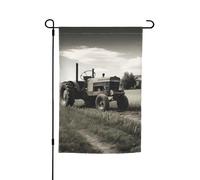 Drapeau de jardin 30,5 x 45,7 cm, double face pour le printemps et l'été, bannière de cour, tracteur, agriculture, tranquille, petit drapeau saisonnier pour les vacances, décoration extérieure