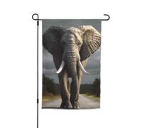 Drapeau de jardin 30,5 x 45,7 cm, double face pour le printemps et l'été, bannière de jardin 3D éléphant petit drapeau saisonnier vacances décoration extérieure