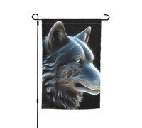 Drapeau de jardin 30,5 x 45,7 cm, double face pour le printemps et l'été, bannière de jardin 3D loup, petit drapeau saisonnier pour les vacances, décoration extérieure