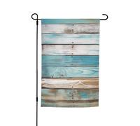 Drapeau de jardin 30,5 x 45,7 cm, double face pour le printemps et l'été, bannière de jardin décorative bleu ancien, planche en bois, petit drapeau saisonnier pour les vacances, décoration extérieure
