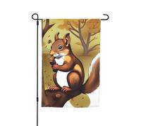 Drapeau de jardin 30,5 x 45,7 cm, double face pour le printemps et l'été, bannière de jardin écureuil mangeur de noix, petit drapeau saisonnier pour les vacances, décoration extérieure