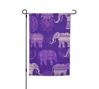 Drapeau de jardin 30,5 x 45,7 cm, double face pour le printemps et l'été, bannière de jardin éléphant violet, petit drapeau saisonnier pour les vacances, décoration extérieure