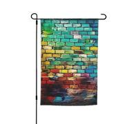 Drapeau de jardin 30,5 x 45,7 cm, double face pour le printemps et l'été, bannière de jardin en brique colorée, petit drapeau saisonnier de vacances, décoration extérieure