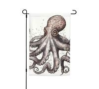 Drapeau de jardin 30,5 x 45,7 cm, double face pour le printemps et l'été, bannière de jardin en forme de pieuvre, petit drapeau saisonnier pour les vacances, décoration extérieure