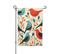 Drapeau de jardin 30,5 x 45,7 cm, double face pour le printemps et l'été, bannière de jardin flocage d'oiseaux, petit drapeau saisonnier pour les vacances, décoration extérieure