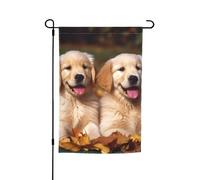 Drapeau de jardin 30,5 x 45,7 cm, double face pour le printemps et l'été, bannière de jardin Golden retriever, chiens, chiots, animaux de compagnie, petit drapeau saisonnier pour les vacances