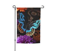 Drapeau de jardin 30,5 x 45,7 cm, double face pour le printemps et l'été, bannière de jardin papillon sur une belle fleur, petit drapeau saisonnier pour les vacances, décoration extérieure