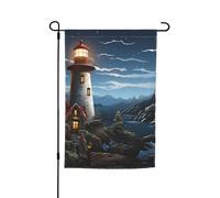 Drapeau de jardin 30,5 x 45,7 cm, double face pour le printemps et l'été, bannière de jardin Père Noël, phare, petit drapeau saisonnier pour les vacances, décoration extérieure