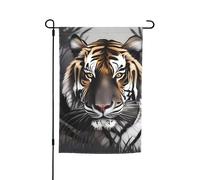 Drapeau de jardin 30,5 x 45,7 cm, double face pour le printemps et l'été, bannière de jardin - Tigre au repos - Petit drapeau saisonnier - Décoration extérieure