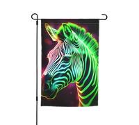 Drapeau de jardin 30,5 x 45,7 cm, double face pour le printemps et l'été, bannière de jardin zèbre lumineux, petit drapeau saisonnier de vacances, décoration extérieure