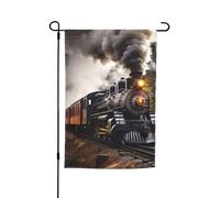 Drapeau de jardin 30,5 x 45,7 cm, double face pour le printemps et l'été, bannière de train à vapeur, petit drapeau saisonnier pour les vacances, décoration extérieure