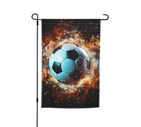 Drapeau de jardin 30,5 x 45,7 cm, double face pour le printemps et l'été, bannière décorative de cour, ballon de football volant dans les airs, petit drapeau saisonnier pour les vacances, décoration