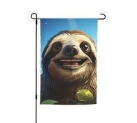 Drapeau de jardin 30,5 x 45,7 cm, double face pour le printemps et l'été, bannière décorative de cour de dessin animé amusant paresseux petit drapeau saisonnier vacances décoration extérieure
