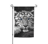 Drapeau de jardin 30,5 x 45,7 cm, double face pour le printemps et l'été, bannière décorative de cour noir et blanc, petit drapeau saisonnier pour les vacances, décoration extérieure