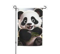 Drapeau de jardin 30,5 x 45,7 cm, double face pour le printemps et l'été, bannière décorative pour cour - Panda mignon - Petit drapeau saisonnier - Décoration extérieure