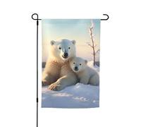 Drapeau de jardin 30,5 x 45,7 cm, double face pour le printemps et l'été, bannière décorative pour cour, ours polaires, petit drapeau saisonnier, décoration extérieure