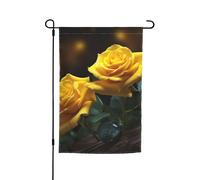 Drapeau de jardin 30,5 x 45,7 cm, double face pour le printemps et l'été, belle rose jaune, petit drapeau saisonnier pour les vacances, décoration extérieure