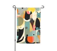 Drapeau de jardin 30,5 x 45,7 cm, double face pour le printemps et l'été, décoration de cour moderne du milieu du siècle, petit drapeau saisonnier pour les vacances, décoration extérieure