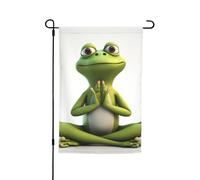 Drapeau de jardin 30,5 x 45,7 cm, double face pour le printemps et l'été, la grenouille amusante qui fait du yoga, petit drapeau saisonnier pour les vacances, décoration extérieure