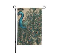 Drapeau de jardin 30,5 x 45,7 cm, double face pour le printemps et l'été, motif paon, petit drapeau saisonnier, décoration extérieure