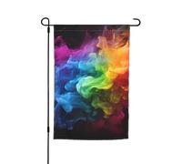 Drapeau de jardin 30,5 x 45,7 cm, double face pour printemps et été, bannière arc-en-ciel fumée, petit drapeau saisonnier pour les vacances, décoration extérieure
