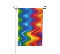 Drapeau de jardin 30,5 x 45,7 cm, double face pour printemps et été, bannière arc-en-ciel petit drapeau saisonnier pour les vacances et la décoration extérieure