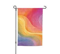 Drapeau de jardin 30,5 x 45,7 cm, double face pour printemps et été, bannière arc-en-ciel petit drapeau saisonnier pour les vacances et la décoration extérieure