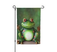 Drapeau de jardin 30,5 x 45,7 cm, double face pour printemps et été, bannière de bienvenue grenouille, petit drapeau saisonnier pour les vacances, décoration extérieure
