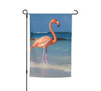 Drapeau de jardin 30,5 x 45,7 cm, double face pour printemps et été, bannière de cour, bannière de plage, flamant rose, petit drapeau saisonnier pour les vacances et la décoration extérieure