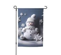 Drapeau de jardin 30,5 x 45,7 cm, double face pour printemps et été, bannière de cour, bonhomme de neige, étoiles et flocons de neige, petit drapeau saisonnier pour les vacances, décoration extérieure
