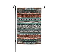 Drapeau de jardin 30,5 x 45,7 cm, double face pour printemps et été, bannière de cour ethnique, tortue rayée, petit drapeau saisonnier pour les vacances, décoration extérieure
