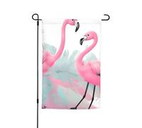 Drapeau de jardin 30,5 x 45,7 cm, double face pour printemps et été, bannière de cour, flamant rose, petit drapeau saisonnier pour les vacances, décoration extérieure