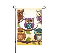 Drapeau de jardin 30,5 x 45,7 cm, double face pour printemps et été, bannière de cour, hiboux, oiseaux, petit drapeau saisonnier pour les vacances, décoration extérieure