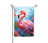 Drapeau de jardin 30,5 x 45,7 cm, double face pour printemps et été, bannière de cour peinte flamant rose, petit drapeau saisonnier pour les vacances et la décoration extérieure