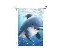 Drapeau de jardin 30,5 x 45,7 cm, double face pour printemps et été, bannière de jardin bébé dauphin, petit drapeau saisonnier pour les vacances, décoration extérieure