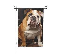 Drapeau de jardin 30,5 x 45,7 cm, double face pour printemps et été, bannière de jardin - Bulldog anglais - Petit drapeau saisonnier - Décoration extérieure