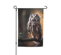 Drapeau de jardin 30,5 x 45,7 cm, double face pour printemps et été, bannière de jardin hibou debout sur l'arbre petit drapeau saisonnier vacances décoration extérieure