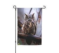 Drapeau de jardin 30,5 x 45,7 cm, double face pour printemps et été, bannière de jardin hibou sur une branche, petit drapeau saisonnier pour les vacances et l'extérieur