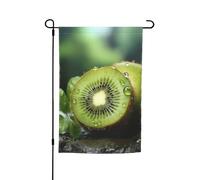 Drapeau de jardin 30,5 x 45,7 cm, double face pour printemps et été, bannière de jardin kiwi vert, petit drapeau saisonnier pour les vacances, décoration extérieure
