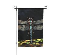 Drapeau de jardin 30,5 x 45,7 cm, double face pour printemps et été, bannière de jardin libellule noire, petit drapeau saisonnier pour les vacances et l'extérieur