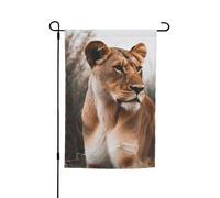 Drapeau de jardin 30,5 x 45,7 cm, double face pour printemps et été, bannière de jardin lion, faune sauvage, petit drapeau saisonnier pour les vacances, décoration extérieure