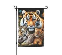 Drapeau de jardin 30,5 x 45,7 cm, double face pour printemps et été, bannière de jardin lion, tigre, léopard et papillon, petit drapeau saisonnier pour les vacances et l'extérieur