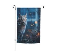 Drapeau de jardin 30,5 x 45,7 cm, double face pour printemps et été - Bannière de jardin Lynx féminin - Petit drapeau saisonnier - Décoration extérieure