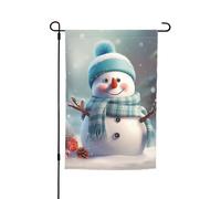 Drapeau de jardin 30,5 x 45,7 cm, double face pour printemps et été, bannière de jardin mignon bonhomme de neige petit drapeau saisonnier vacances décoration extérieure