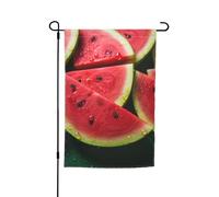 Drapeau de jardin 30,5 x 45,7 cm, double face pour printemps et été, bannière de jardin pastèque, beau petit drapeau saisonnier pour les vacances, décoration extérieure
