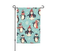 Drapeau de jardin 30,5 x 45,7 cm, double face pour printemps et été, bannière de jardin pour l'hiver, Noël, pingouins, petit drapeau saisonnier pour les vacances, décoration extérieure