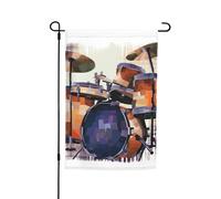Drapeau de jardin 30,5 x 45,7 cm, double face pour printemps et été, bannière de jazz tambour, petit drapeau saisonnier pour les vacances, décoration extérieure