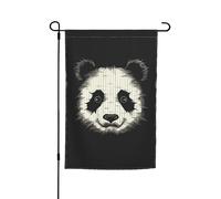 Drapeau de jardin 30,5 x 45,7 cm, double face pour printemps et été, bannière décorative à trois lignes, tête de panda, petit drapeau saisonnier pour les vacances, décoration extérieure